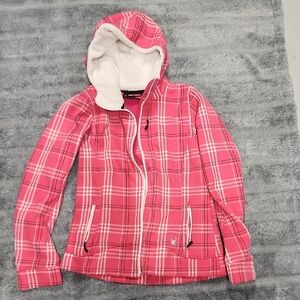 Pink Plaid Hooded Jacket